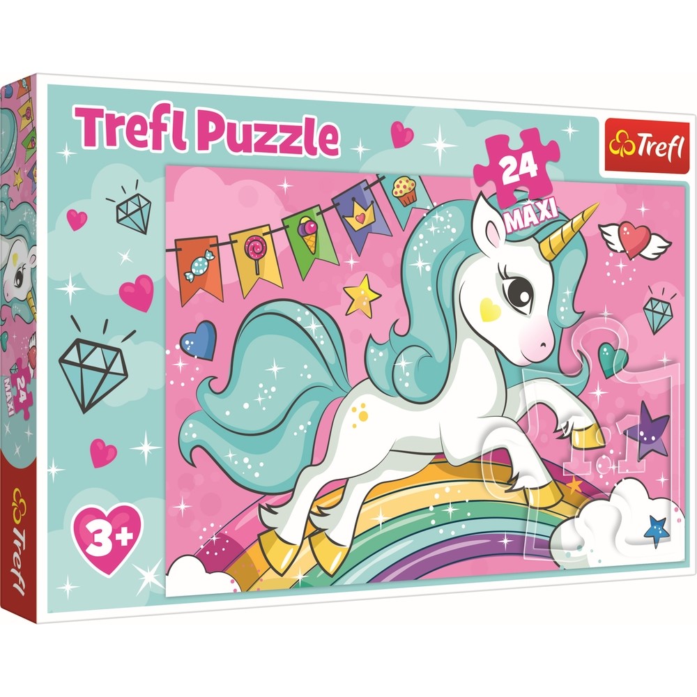 Puzzle Trefl 24 Maxi Unicornul Curcubeu