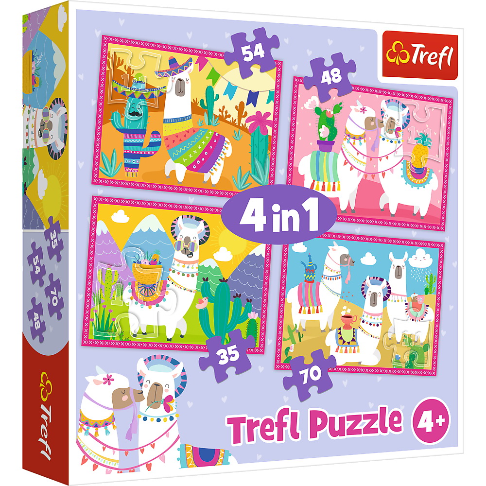 Puzzle Trefl 4in1 Lama In Vacanta