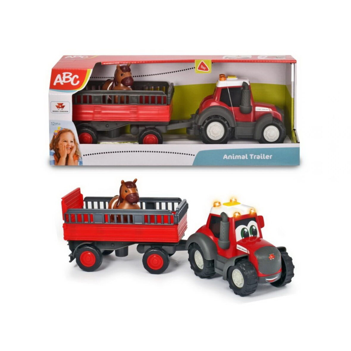Tractoras Cu Remorca Pentru Animale Cu Figurina Calut
