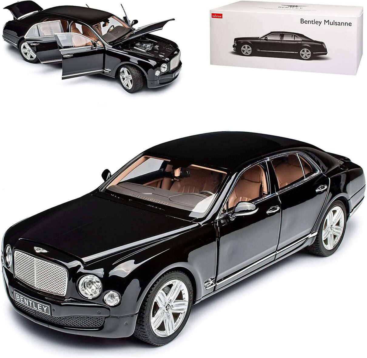 Masinuta Metalica Bentley Mulsanne Neagra Scara 1 La 18