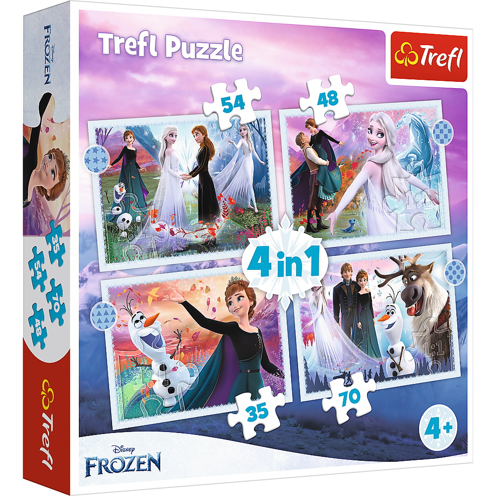 Puzzle Trefl 4in1 Frozen – Magia Din Padure