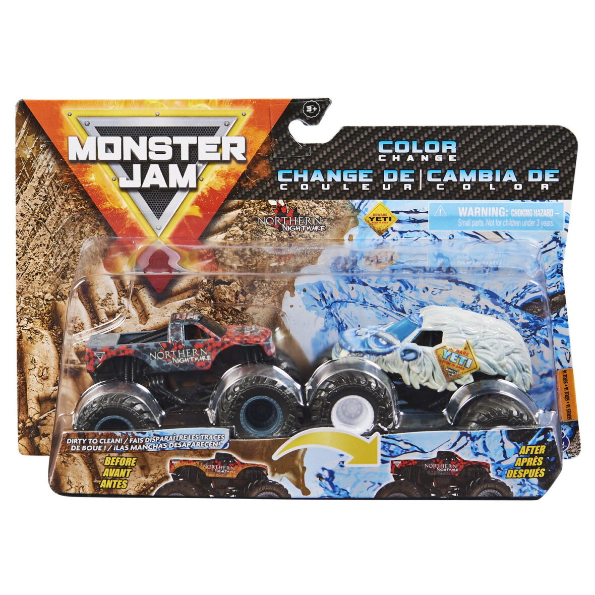 Monster Jam Set 2 Masinute Northern Nightmare Si Yeti Color Change