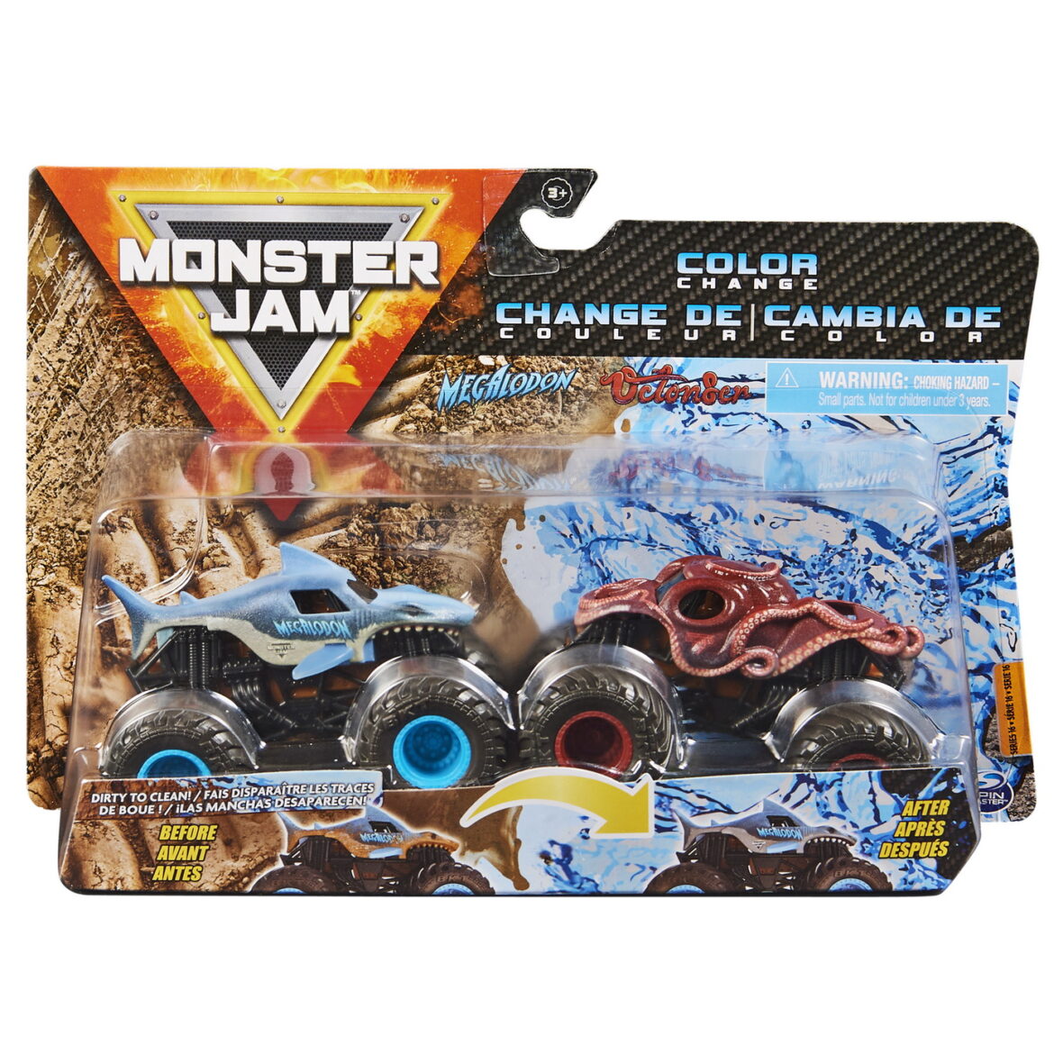 Monster Jam Set 2 Masinute Megalodon Si Octonber Color Change