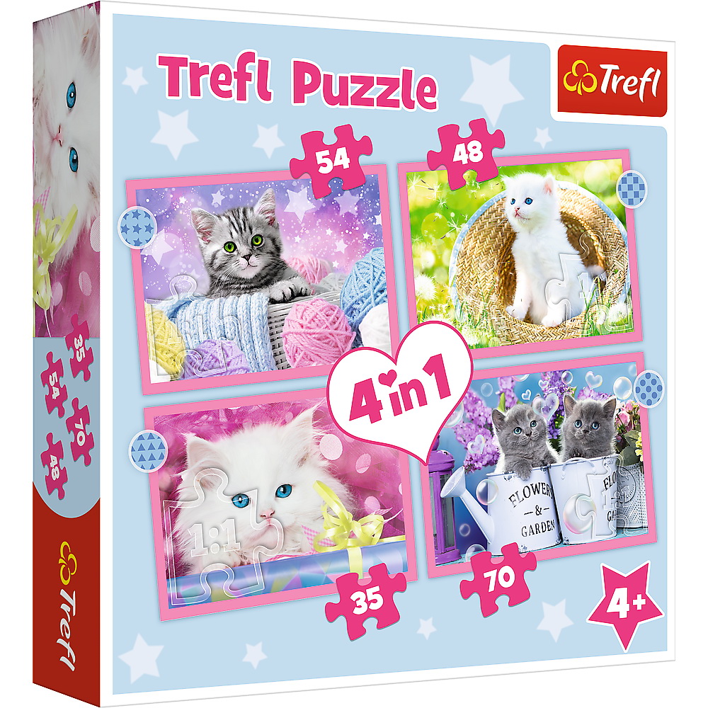 Puzzle Trefl 4in1 Pisicutele Dragalase