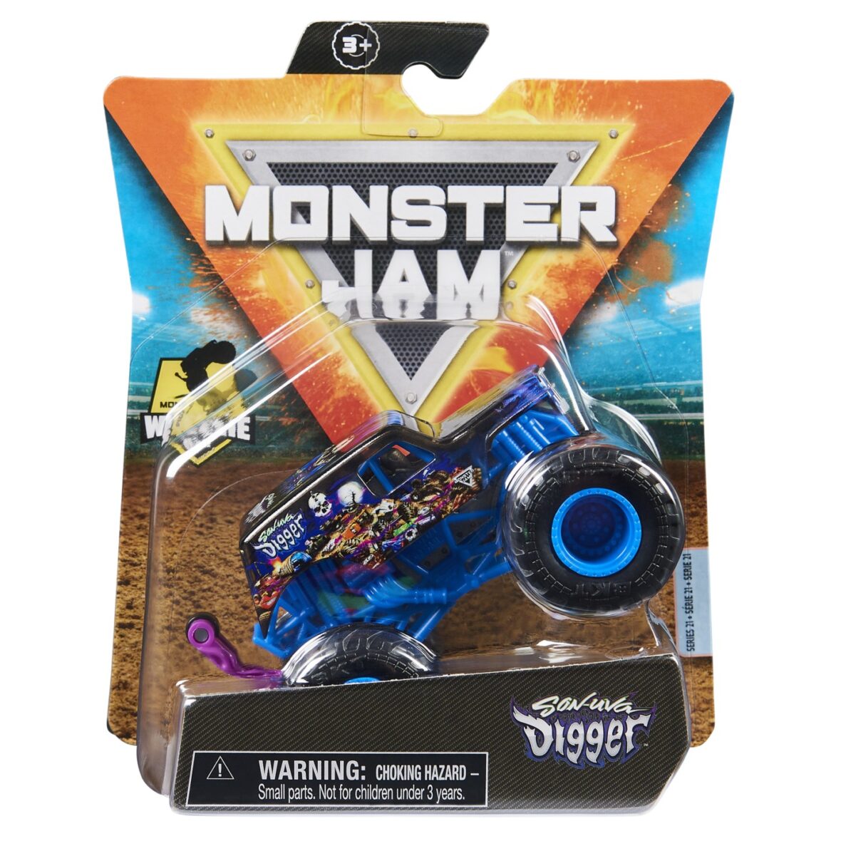 Monster Jam Masinuta Metalica Son-uva Digger Scara 1 La 64