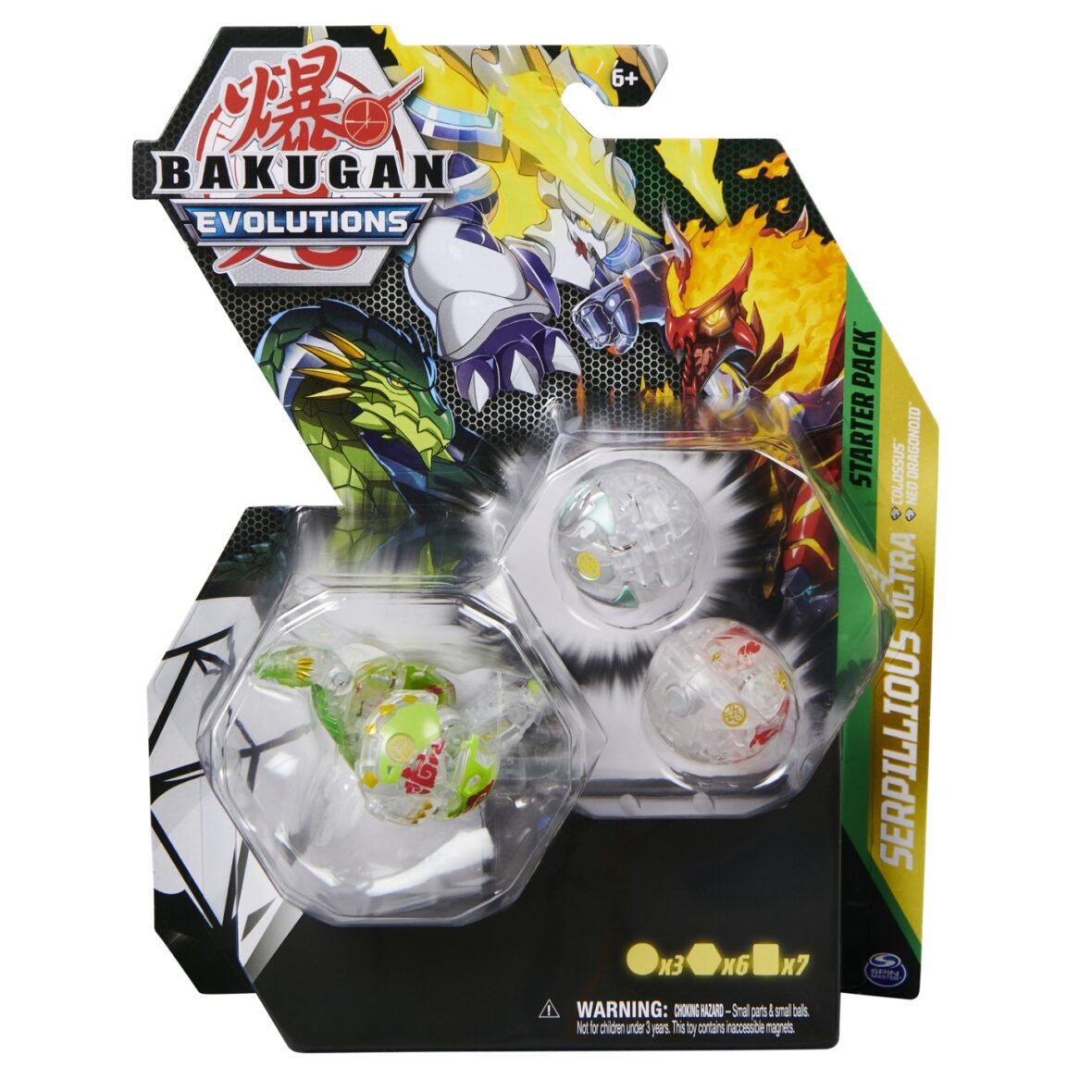 Bakugan Pachet Starter 3 Bakugani S4 Serpillious Ultra Verde Colossus Si Neo Dragonoid
