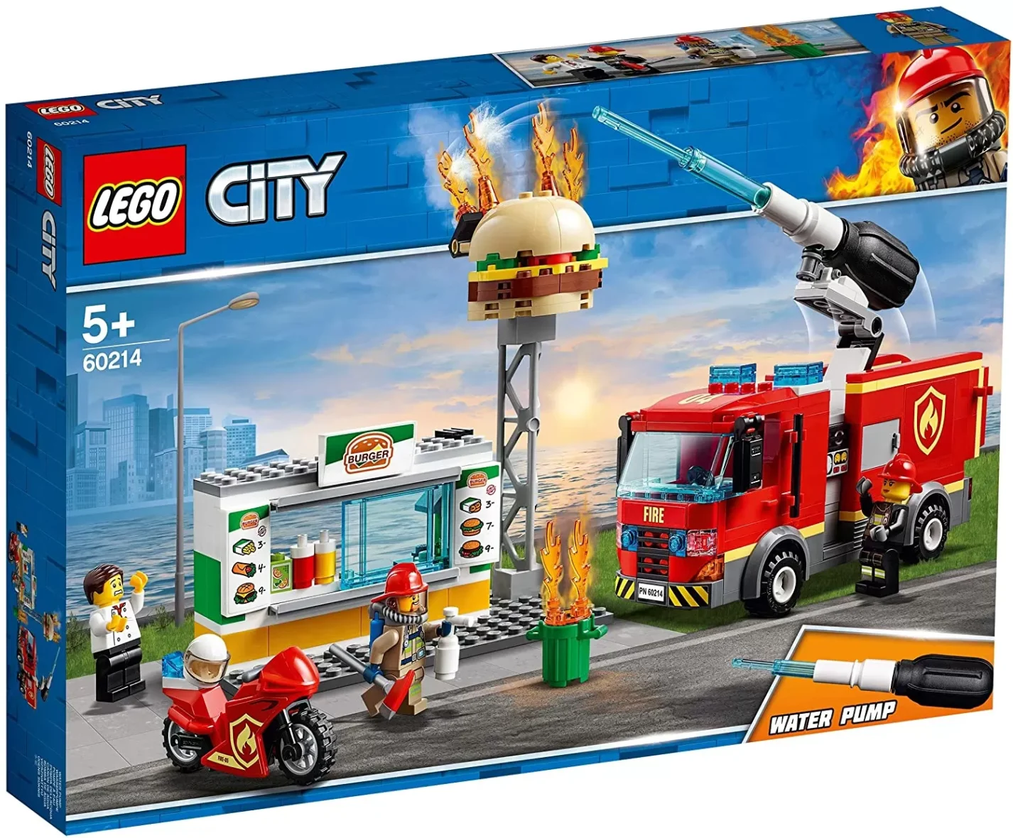 LEGO CITY STINGEREA INCENDIUL DE LA BURGER BAR 60214