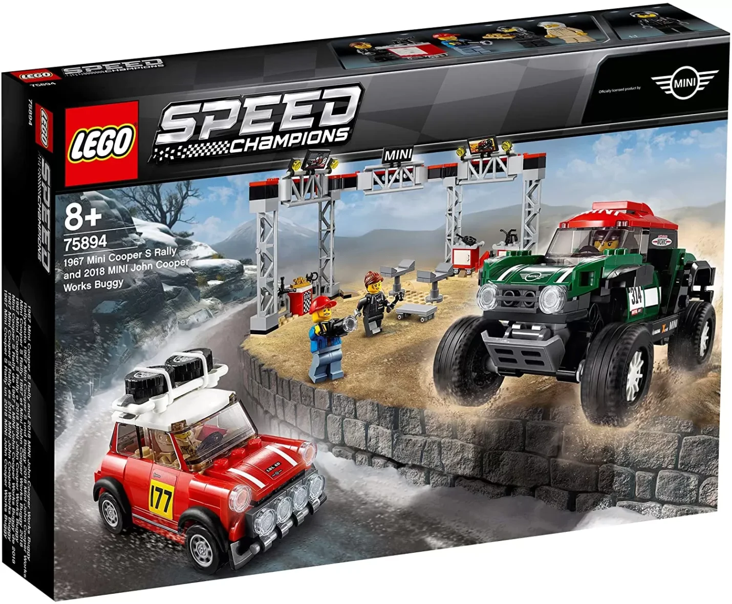 LEGO SPEED CHAMPIONS 1967 MINI COOPER S RALLY ȘI AUTOMOBIL SPORT 2018 MINI JOHN COOPER WORKS 75894