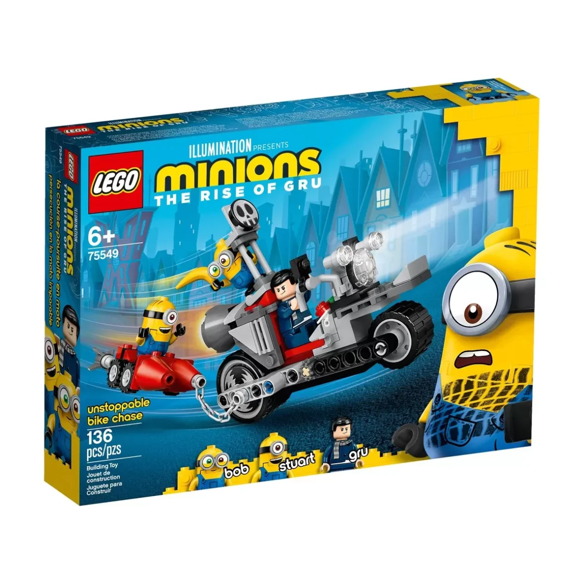 LEGO MINIONS URMARIRE DE NEOPRIT CU MOTOCICLETA TBC 75549
