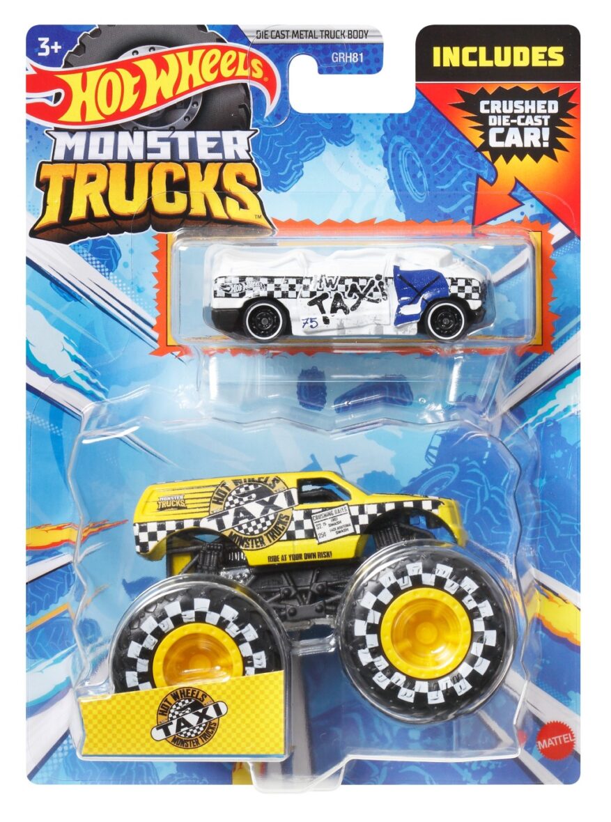 Hot Wheels Monster Truck Si Masinuta Metalica Taxi