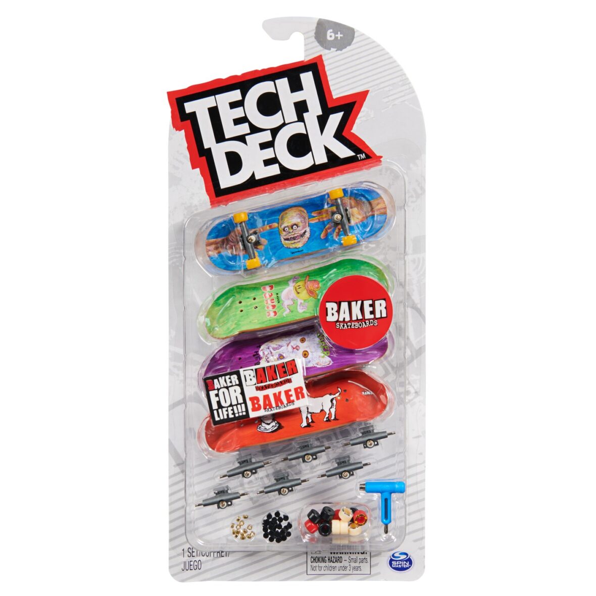 Tech Deck Pachet 4 Piese Fingerboard Baker 9.6cm
