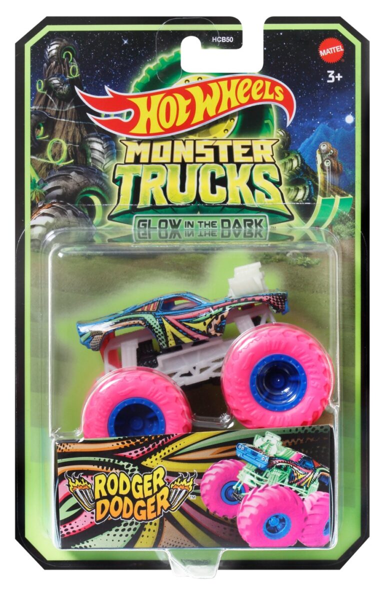 Hot Wheels Monster Truck Glow In The Dark Masinuta Rodger Dodger Scara 1:64
