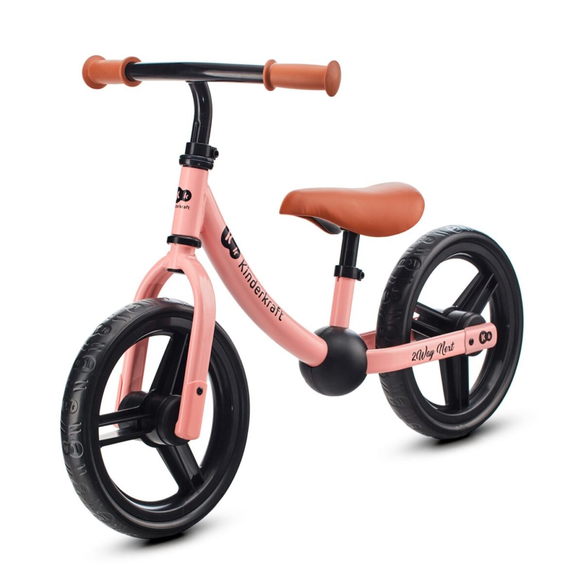 Bicicleta Fara Pedale, Kinderkraft – 2way Next, Portocaliu, 12inch, Rose Pink