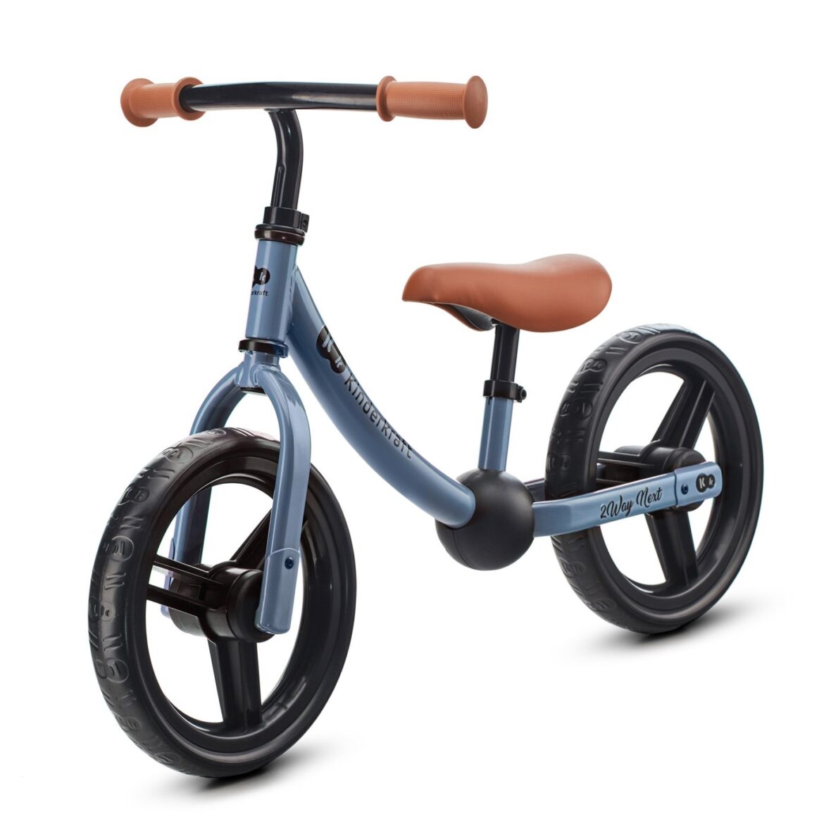 Bicicleta Fara Pedale, Kinderkraft – 2way Next, Portocaliu, 12inch, Blue Sky