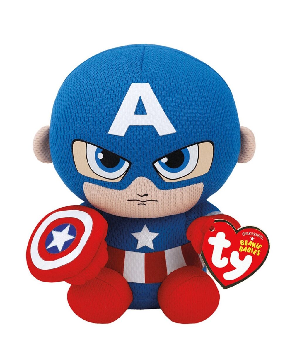 Plus Ty 15cm Beanie Babies Marvel Captain America