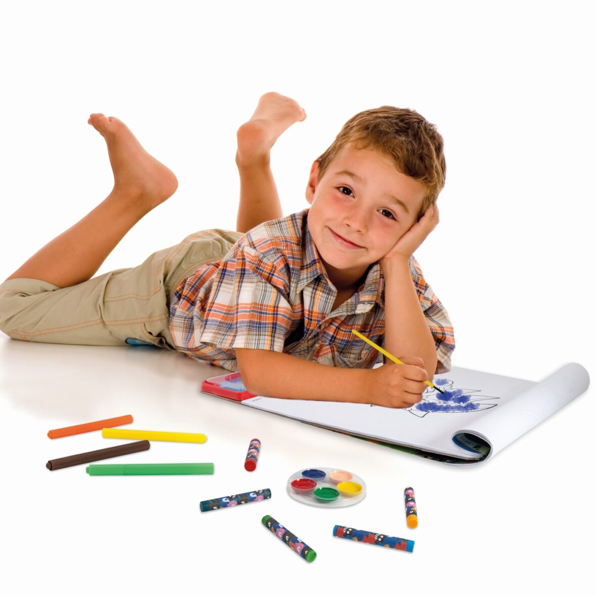 adorable little boy drawing