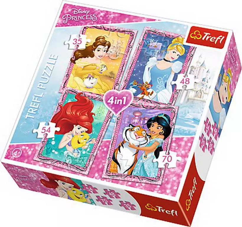 PUZZLE TREFL 4IN1 PRINTESE CU PRIETENI DRAGI