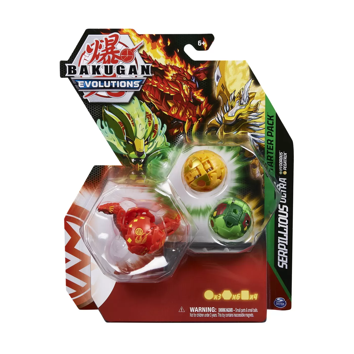 BAKUGAN PACHET STARTER 3 BAKUGANI S4 SERPILLIOUS ULTRA, HYDOROUS SI PEGATRIX