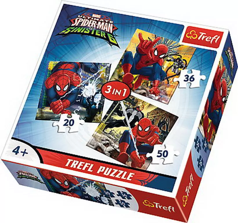 PUZZLE TREFL 3IN1 LUMEA LUI SPIDERMAN