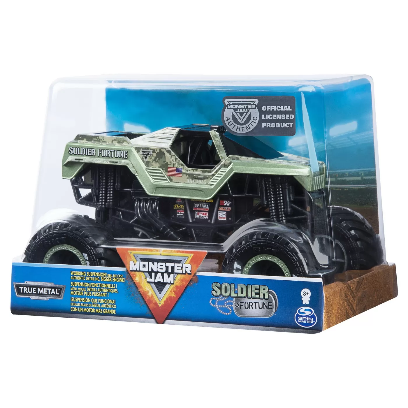 MONSTER JAM MACHETA METALICA SCARA 1 LA 24 SOLDIER FORTUNE