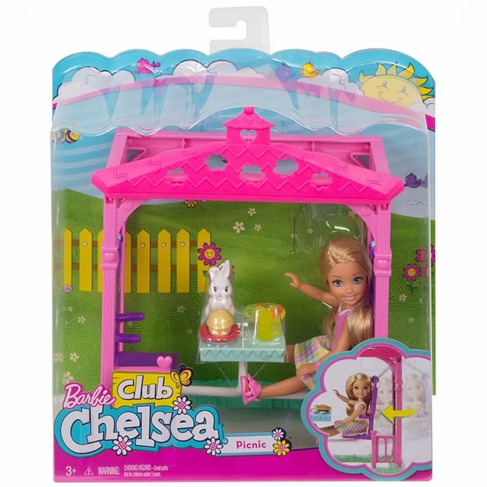 BARBIE PAPUSICA CHELSEA SET PICNIC CU ANIMALUT