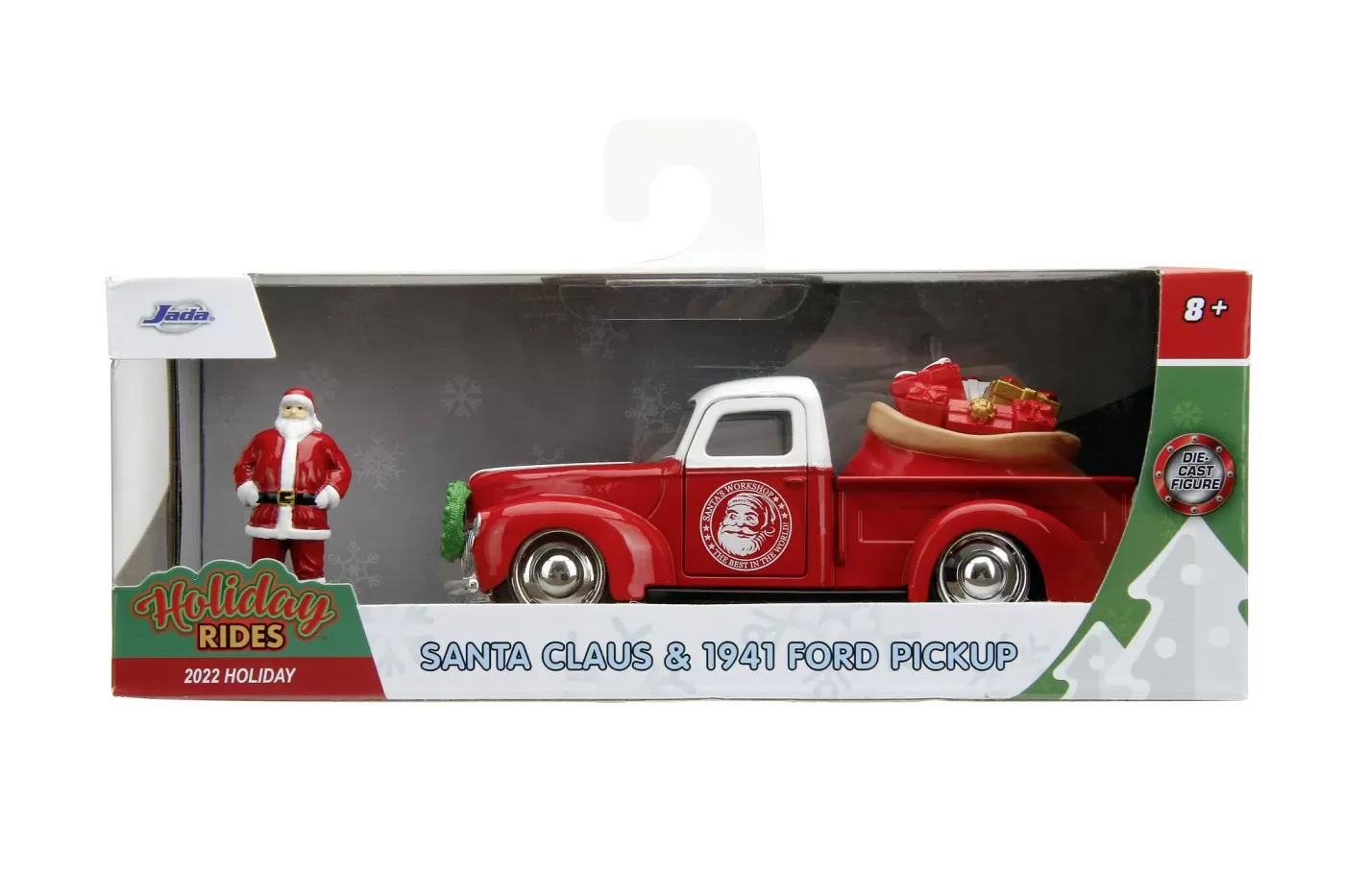JADA MASINUTA METALICA CHRISTMAS THEMED 1941 FORD PICK UP SCARA 1:32