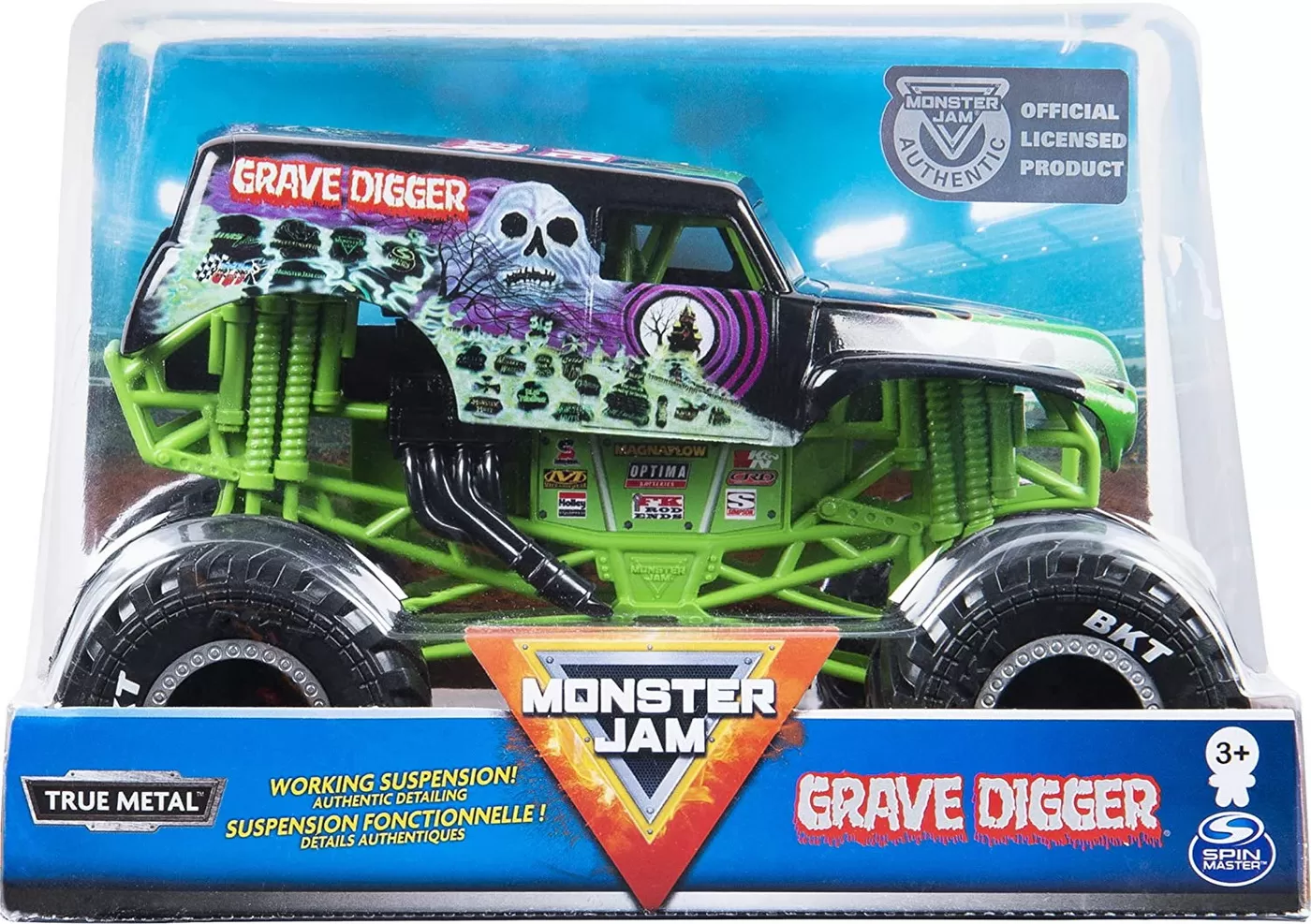 MONSTER JAM MACHETA METALICA SCARA 1 LA 24 GRAVE DIGGER