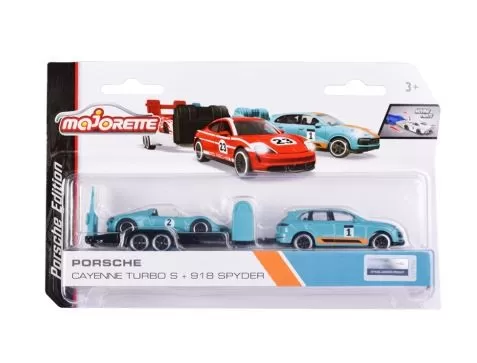 MAJORETTE SET 2 MASINUTE SI REMORCA PORSCHE CAYENNE SCARA 1:64