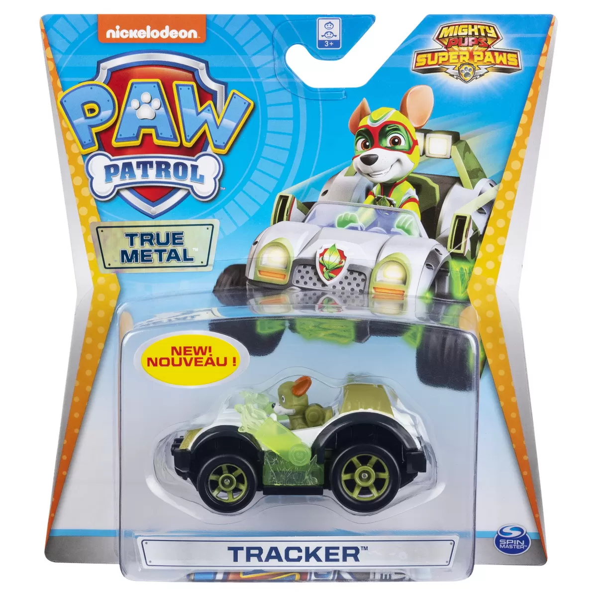 PATRULA CATELUSILOR MACHETA METALICA TRACKER SUPER EROU CU MASINA 4X4
