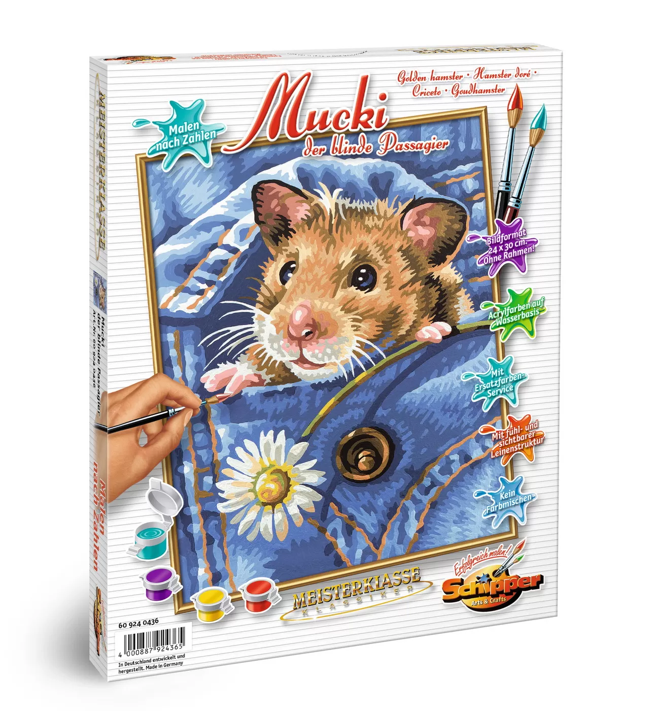 KIT PICTURA PE NUMERE SCHIPPER MUCKI UN HAMSTER PASAGER