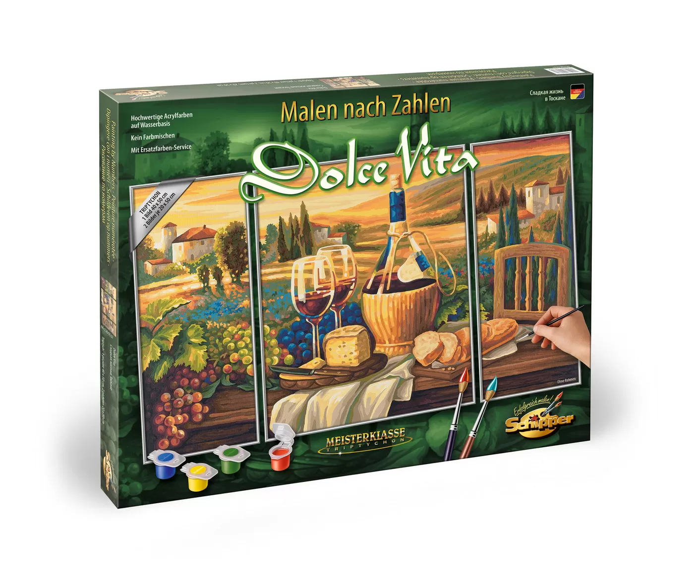 KIT PICTURA PE NUMERE SCHIPPER LA DOLCE VITA, 3 TABLOURI