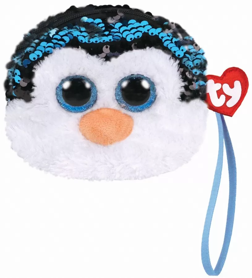 GENTUTA DE MANA DIN PLUS TY 10CM PINGUINUL WADDLES CU PAIETE