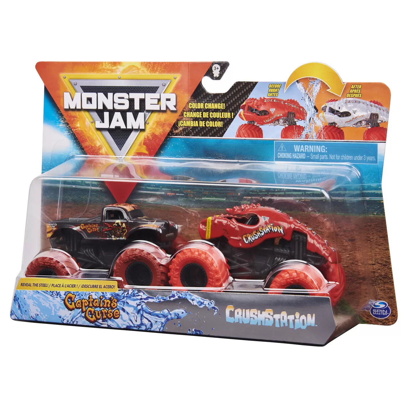 MONSTER JAM SET 2 MASINUTE BLESTEMUL CAPITANULUI SI CRUSH STATION COLOR CHANGE