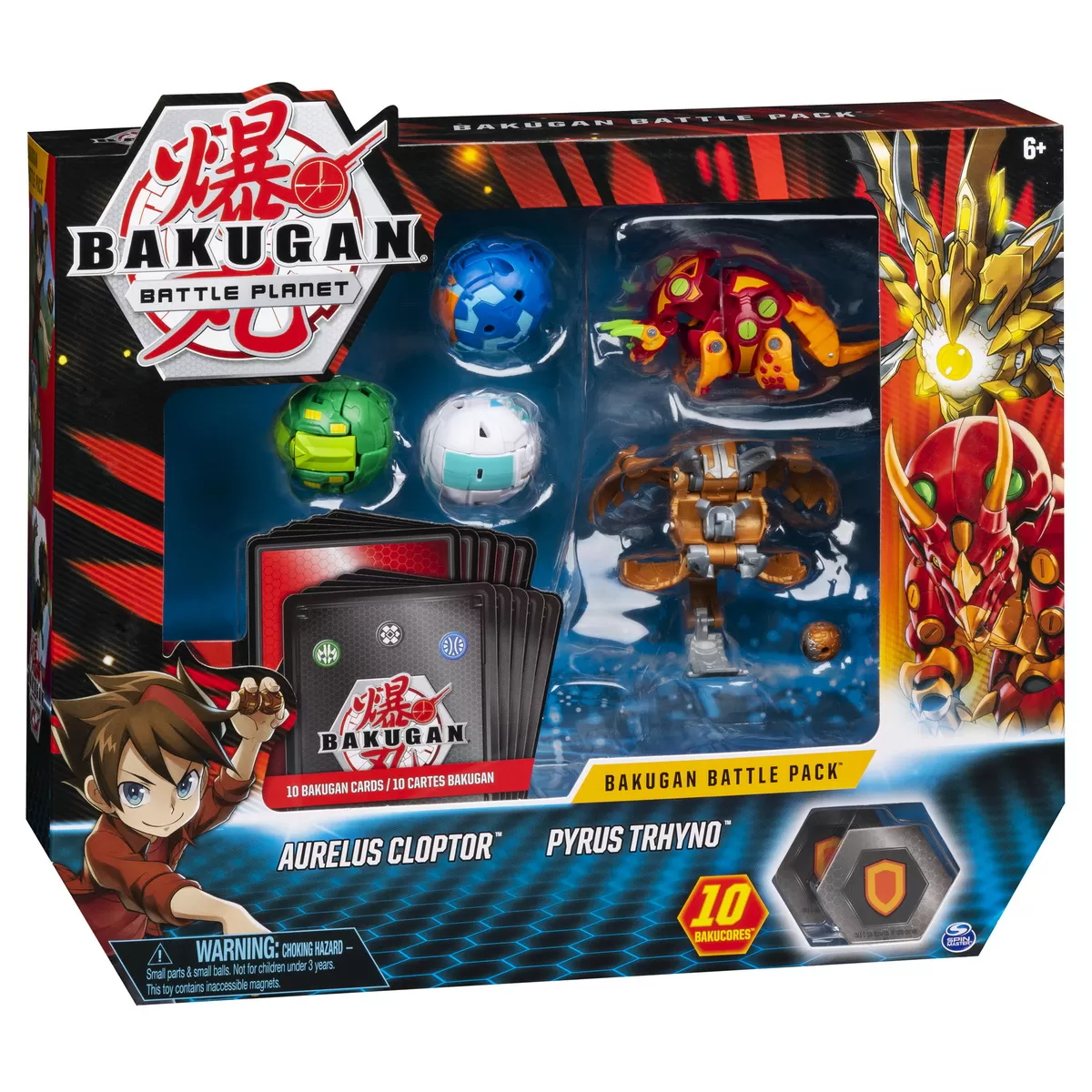 BAKUGAN SET DE LUPTA CU 5 BILE AURELUS CLOPTOR SI PYRUS TRHYNO