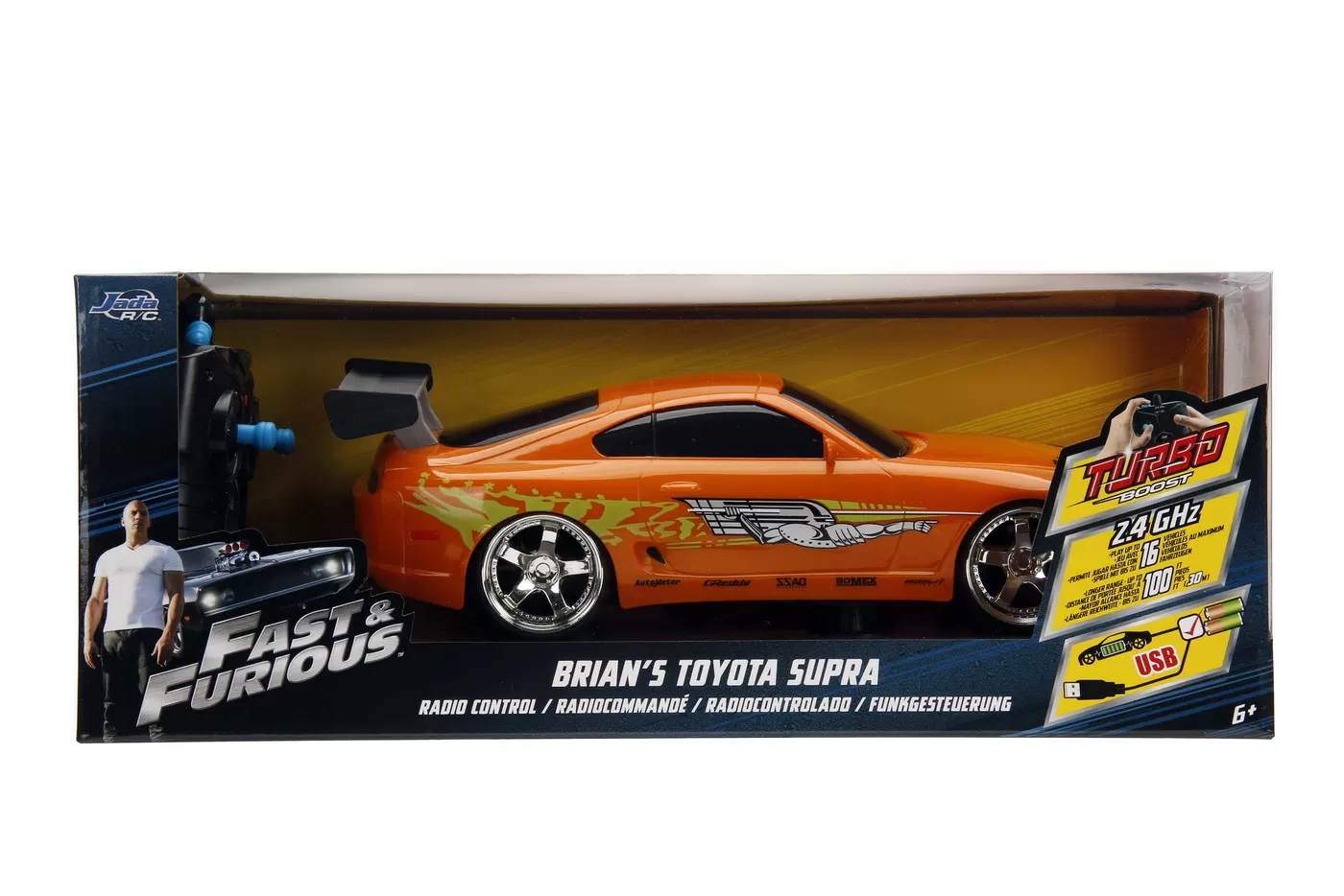 MASINUTA METALICA CU TELECOMANDA FAST FURIOUS RC BRIAN’S TOYOTA SUPRA SCARA 1:16