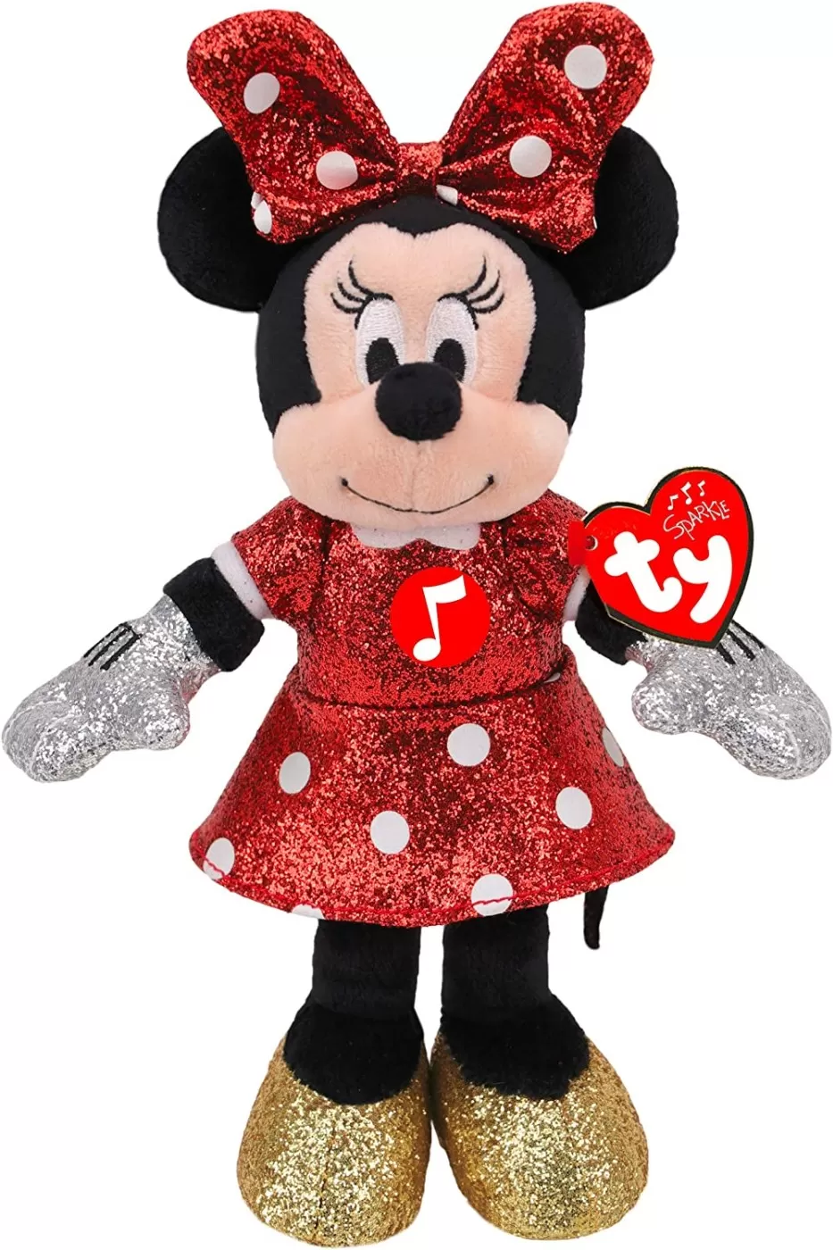 PLUS TY 20CM BEANIE BABIES DISNEY MINNIE CU SCLIPICI SI SUNETE