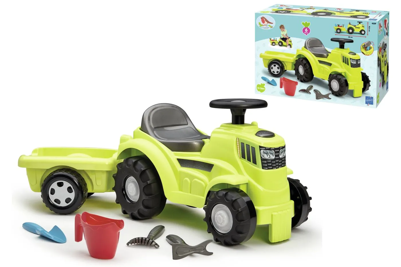 ECOIFFIER TRACTOR RIDE ON CU REMORCA 85CM