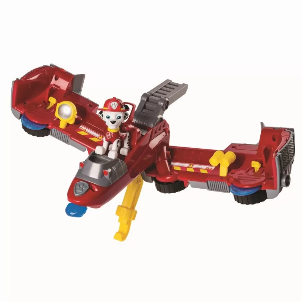 SET DE JOACA 2 IN 1 VEHICUL TRANSFORMABIL MARSHALL FLIP AND FLY PATRULA CATELUSILOR