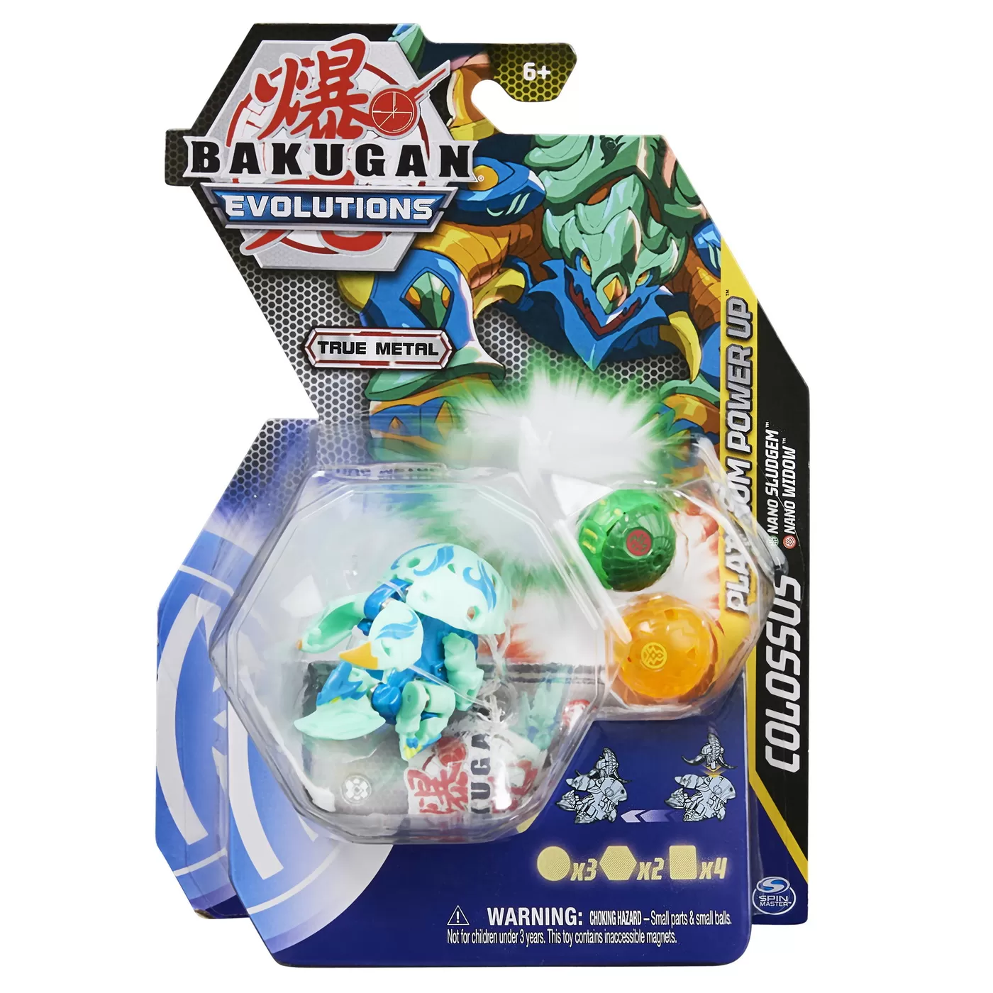 BAKUGAN PLATINUM POWERUP S4 COLOSSUS, NANO SLUDGEM SI NANO WIDOW