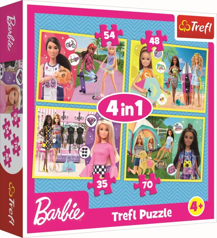 PUZZLE TREFL 4IN1 LUMEA LUI BARBIE
