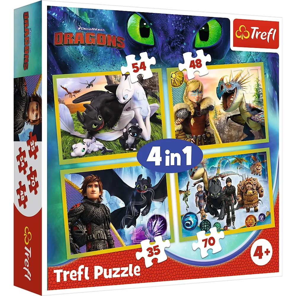 PUZZLE TREFL 4IN1 CUM SA ITI DRESEZI DRAGONUL 3