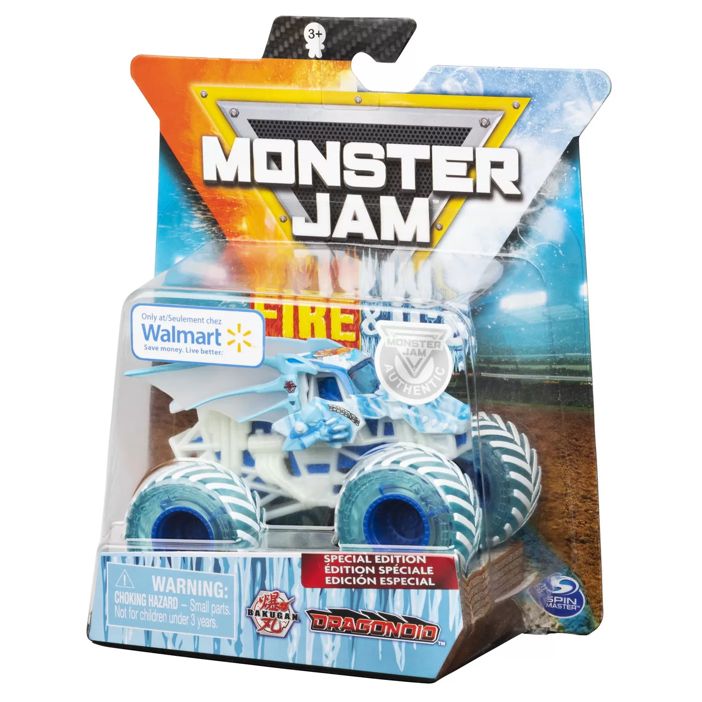 MONSTER JAM MASINUTA METALICA FIRE AND ICE BAKUGAN DRAGONOID