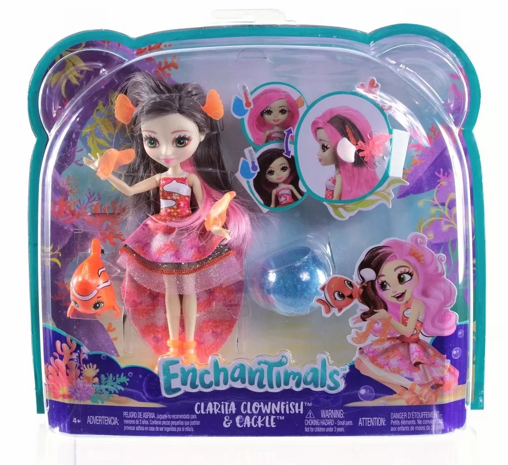 ENCHANTIMALS PAPUSA CLARITA CLOWNFISH CU PAR CE SCHIMBA CULOAREA