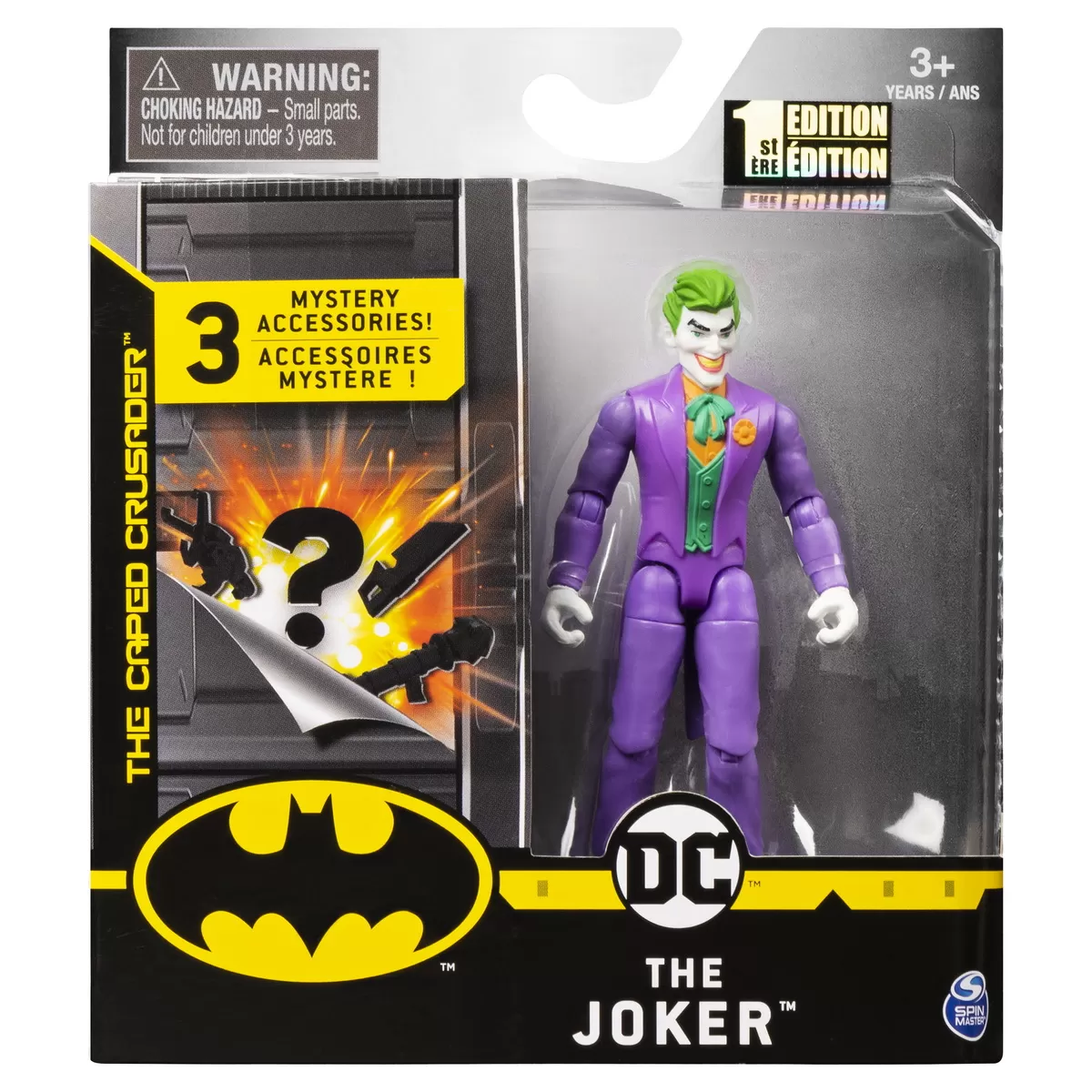 FIGURINA JOKER 10CM CU COSTUM MOV SI 3 ACCESORII SURPRIZA