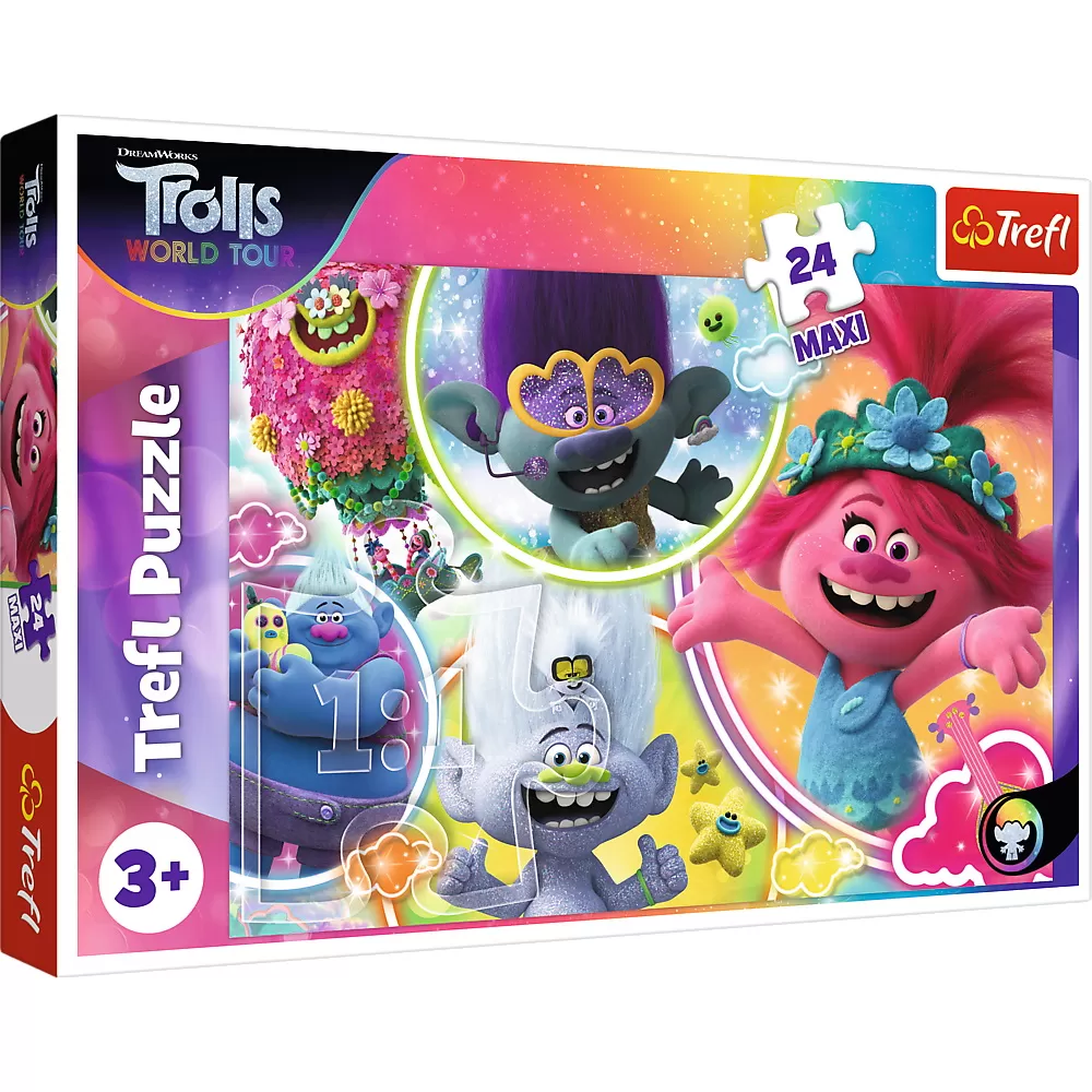 PUZZLE TREFL 24 MAXI LUMEA MUZICALA A TROLILOR