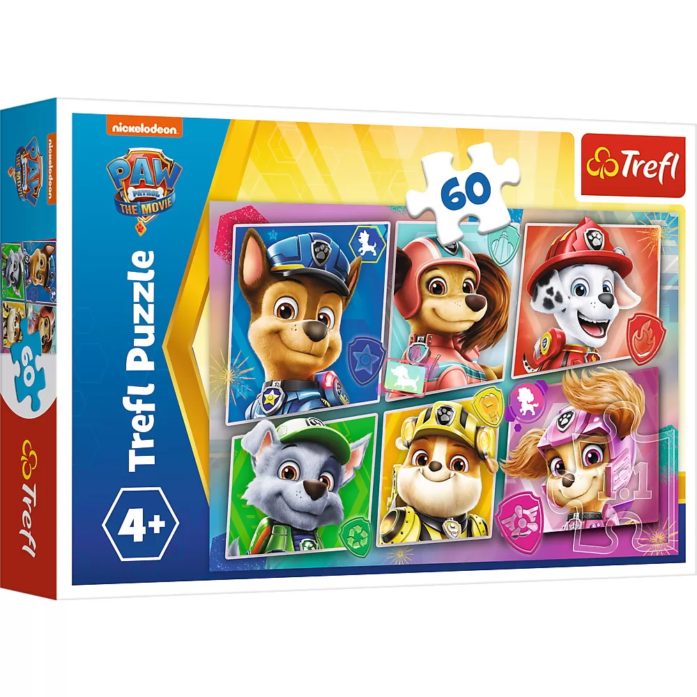 PUZZLE TREFL 60 PATRULA CATELUSILOR CATELUSII PREGATITI DE ACTIUNE