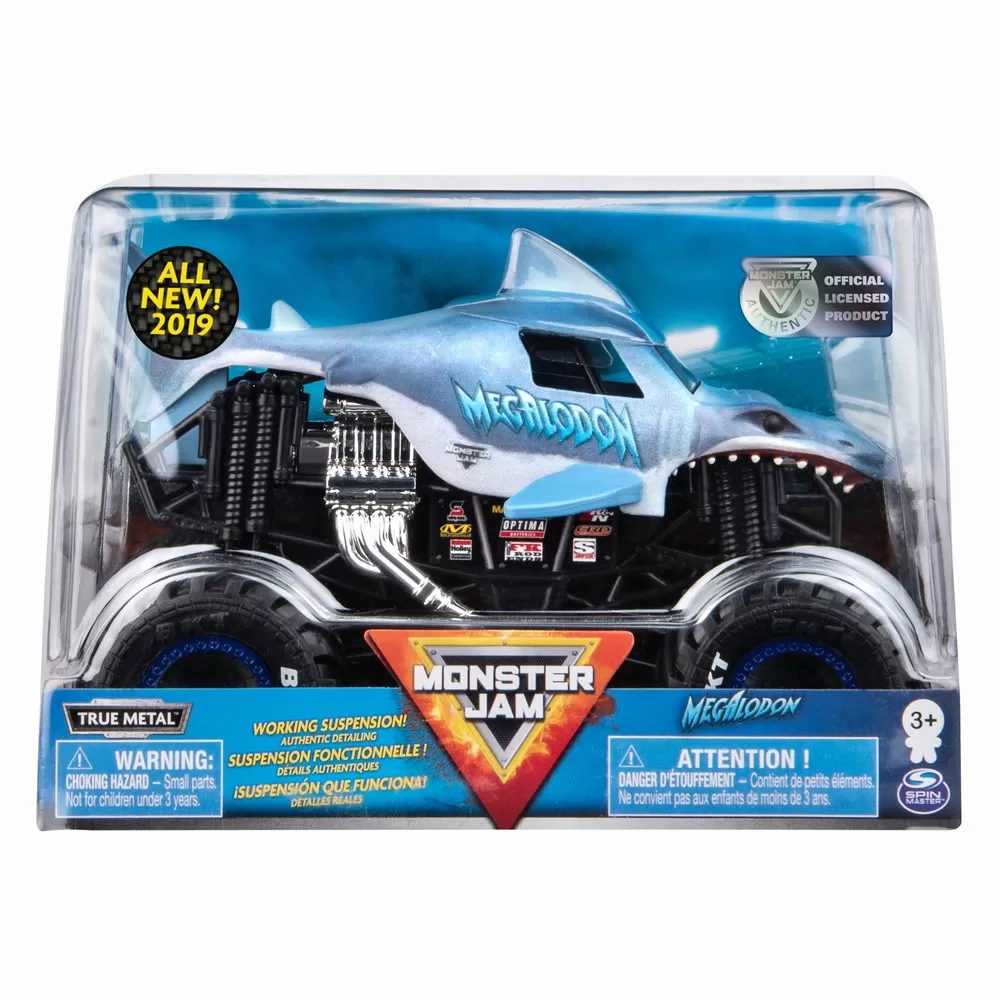 MONSTER JAM MACHETE METALICE SCARA 1 LA 24 MEGALODON