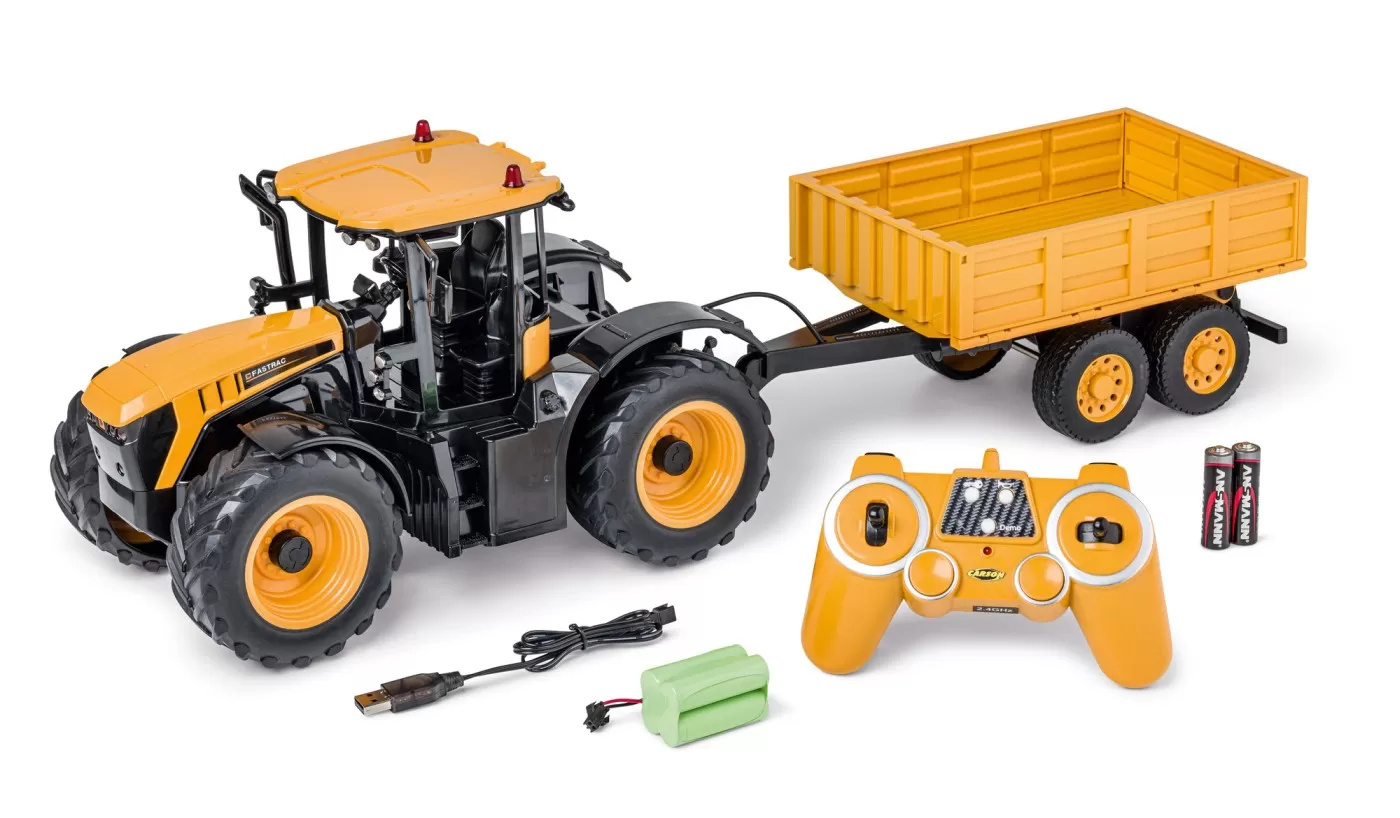 CARSON TRACTOR RC CU REMORCA JCB SCARA 1:16