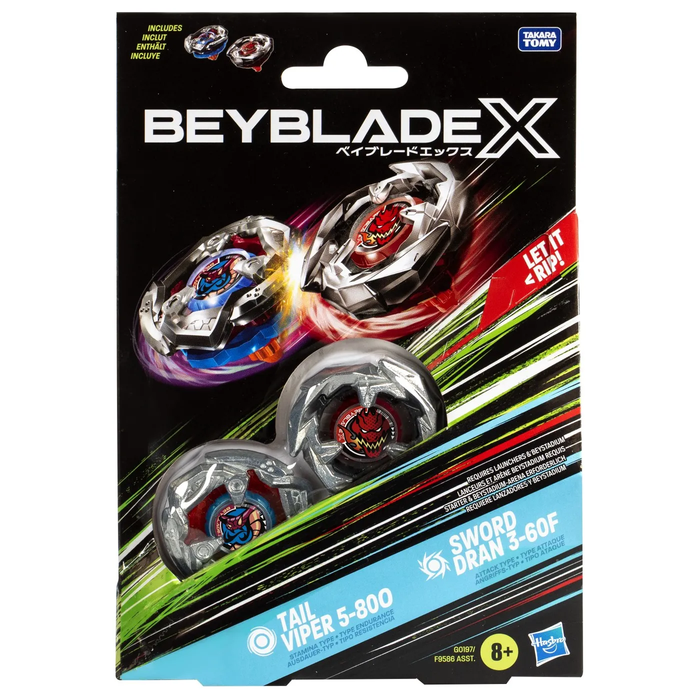 BEYBLADE X PACHET DUO TAIL VIPER 5-800 SI SWORD DRAN 3-60F