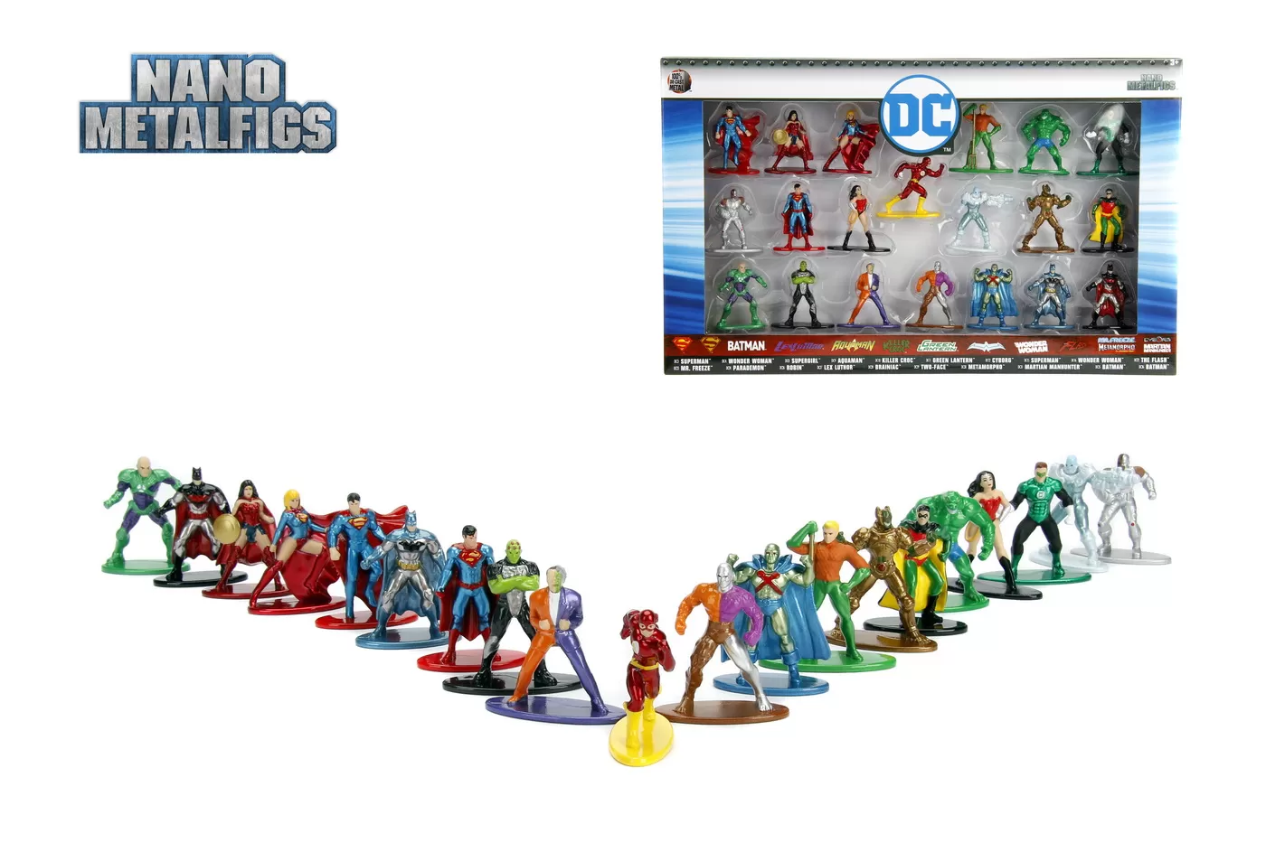SET 20 DE FIGURINE METALICE CU EROII DC SI FIGURINA FLASH INCLUSA